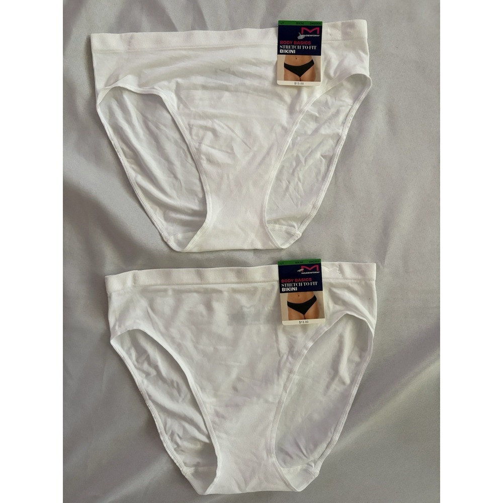 NEW Maidenform Bikini Women's Soft Stretch Seamless Panty 2 Pair DM2309 Large